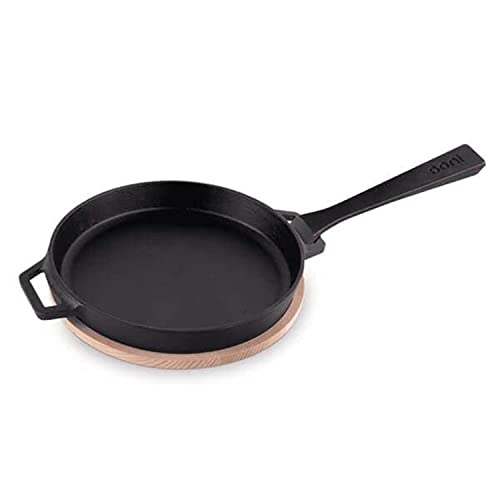 Sarten hierro fundido Ooni: sartén redonda para horno pizza, sartenes mango desmontable, sarten hierro fundido