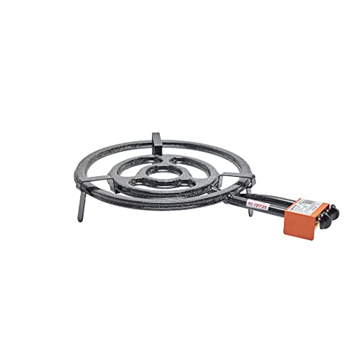 Garcima 76050 - Hornillo paellero Gas Plano l-50 2 Fuegos, 51 x 75.50 x 12 cm, Color Negro