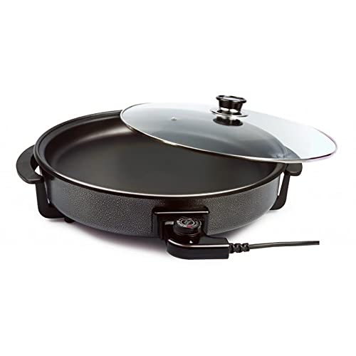 PAELLERA ELECTRICA SARTEN ELECTRICA TAMAÑO 42CM PROFUNDIDAD 7CM 1500W ANTIADHERENTE TERMOSTATO INDICADOR LED (42CM)