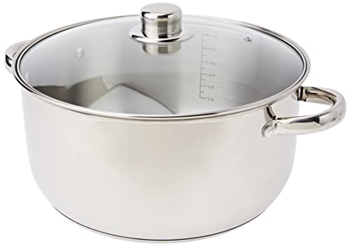 Crealys Cacerola, Acero Inoxidable, 28 cm,8 l