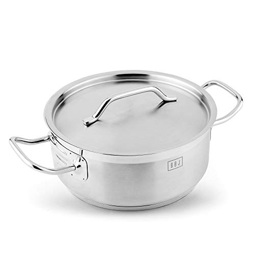 BOJ Cacerola PREMIUM con tapa - Acero Inoxidable (28 x 6 cms)