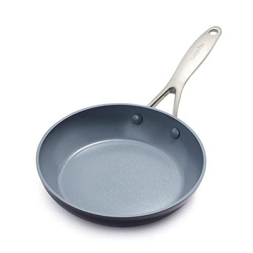 GreenPan Valencia Pro Sartén Antiadherente Cerámica Saludable Anodizada Dura 20 cm, Libre de PFAS, Inducción, Apta para Lavavajillas, Apta para Horno, Gris