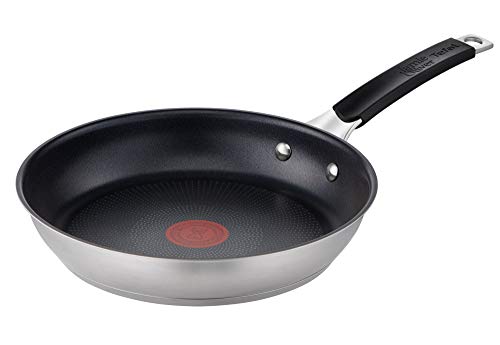 Sartén Jamie Oliver by Tefal E51206, 28 cm, antiadherente, segura, señal térmica, mango remachado, apta para inducción, cocina saludable, acero inoxidable