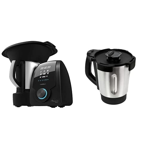 Cecotec Robot de Cocina Multifunción Mambo 10090 con Jarra de Acero Inox de 3,3 L extra. App, Cuchara MamboMix, Jarra Habana con Revestimiento cerámico, 30 Funciones, Báscula incorporada