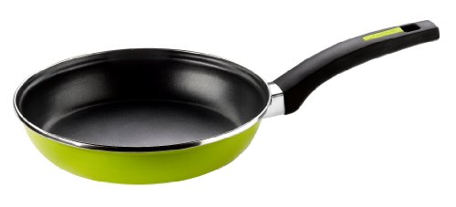 Monix Lima - Sartén 22 cm de acero esmaltado verde con antiadherente Teflón Classic (Braisogona_M390022)