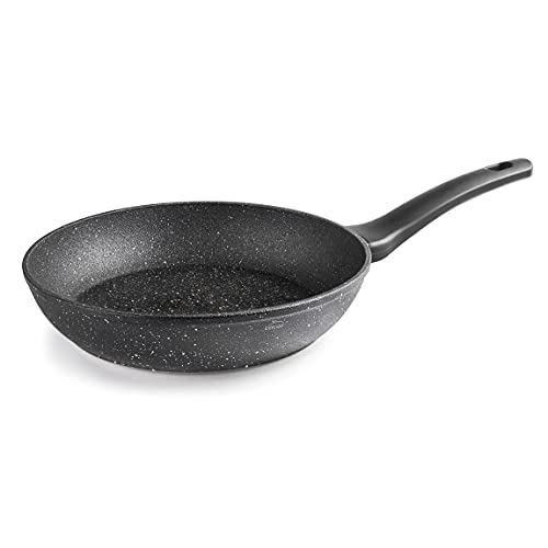 LACOR - 26820 - Sartén Java de Aluminio Forjado 100% Libre PFOA, Antiadherente Particulas de Piedra, Fondo Full Induction, Ø 20 x 4.2 cm, Negro