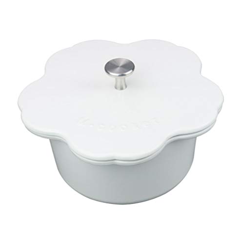 GNMD Cacerola Sopa Pot 2,2 l Plato de la cazuela de Hierro Fundido Sartén, Esmalte Antiadherente de Revestimiento, un Buen Sellado, de Peso Ligero de la Olla cazuela (Color : White)