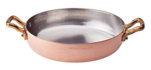 Pentole Agnelli ALCM110M24 Bandeja de cobre estañado con 2 asas de latón, 24 cm