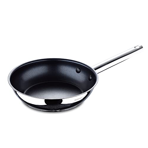 Bergner Gourmet | Sartén Antiadherente de 24 cm | Fabricada en Acero Inoxidable | Mango Ergonómico | Menaje de Cocina | Muy Resistente, Fácil de Limpiar y Para Todo Tipo de Cocinas