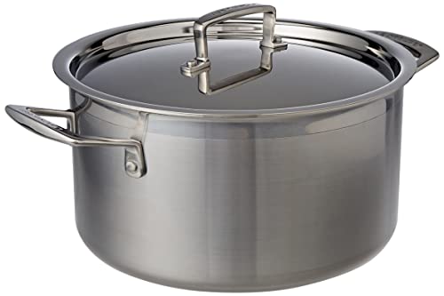 Le Creuset 3-Ply Olla con tapa, diametro 24 cm, Acero inoxidable, Volumen 6 L, Metálico, 96200624001000