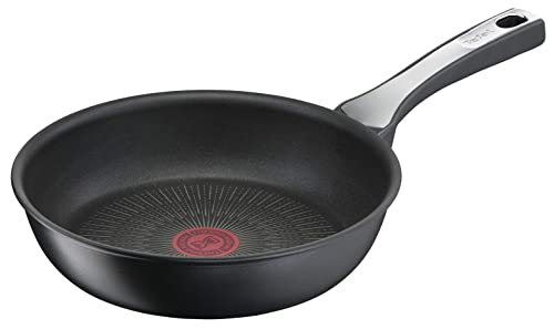Tefal Unlimited On Sartén 24 cm con revestimiento resistente, thermo-signal, apta para gas, vitrocerámica, eléctricas e inducción, forma profunda