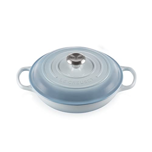 Le Creuset Cacerola baja de hierro fundido, 26 cm, 2, 2 L, Coastal Blue, 21180264202430