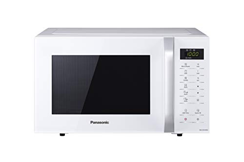 Panasonic NN-K35H - Microondas con Grill (800 W, 23 L, 5 Niveles de Potencia, Grill de Cuarzo de 1000 W, Plato Giratorio de 288 mm, Control Táctil, 11 Modos Automáticos, Bloqueo de Niños) Color Blanco
