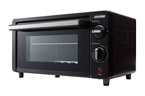Mesko MS-6013 Horno Eléctrico de Sobremesa Cuarzo de 9 litros, Acero Inoxidable, Grill, Temporizador, 1000W