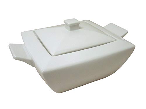 SOPERA DE VAJILLA CUADRADA 2600ML PORCELANA BLANCO