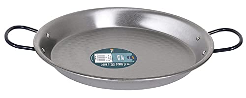 Makro Professional - Paellera de acero pulido para inducción | Robustas y económicas (38 cm | 8 raciones)