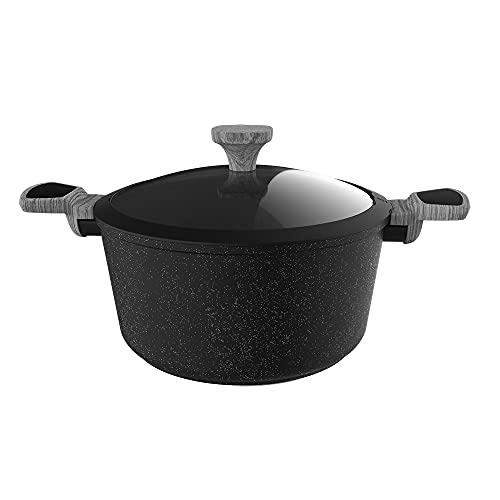 Cecotec Olla Polka Exclusive 24 Pot Wood&Rock. Diámetro 24 cm, Mango frío de Baquelita, Aluminio Forjado, Revestimiento Antiadherente Teflon, Apta para Lavavajillas y Todo Tipo de Cocinas