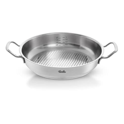 Fissler Original-Profi Collection Sartén de servir de 3,0 L y 28 cm de diámetro, acero inoxidable, sartén redonda, de borde alto, sin revestimiento, inducción