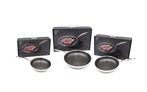 CLOEN I Foodie Pan| Sartén Antiadherente y Antirayaduras| libre de PFOA I Apta para LavavajillasISistema Full Induction IUso en horno hasta 240ºIResistencia Extrema al Rayado (20 cm + 24 cm + 28 cm)