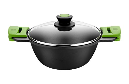 BRA Cacerola cóncava, Aluminio fudido, Negro, 28 cm