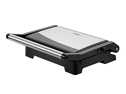 PUR LINE Grill Plancha eléctrica compacta 900 W con Placas antiadherentes y Apertura 90 Grados Purline