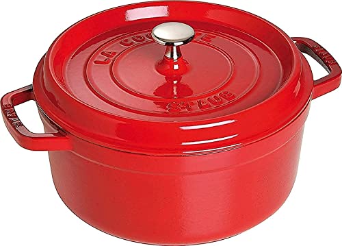 Staub 40509-835-0 - Olla Cocotte redonda, hierro fundido, rojo cereza, 24 cm
