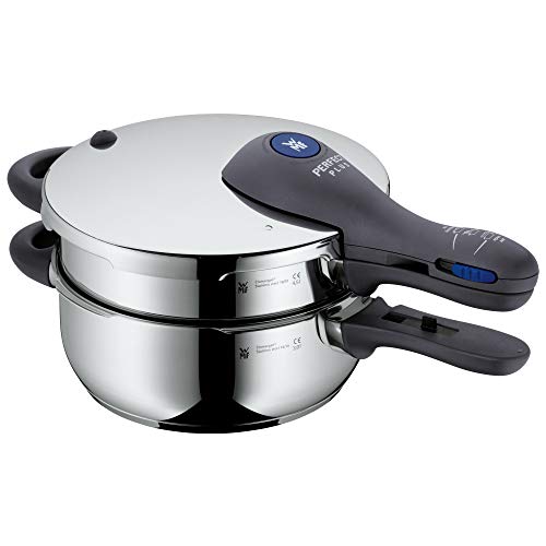 WMF Perfect Plus - Set encajable Olla Rápida 22 cm de diámetro de 4 litros y medio + 3 litros sin Interior, Acero Inoxidable para inducción