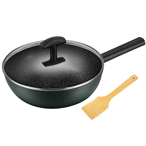 WJJ Wok Antiadherente Wok, Antiadherente Wok Hogar Antiadherente Wok Pan Pan De Utensilios De Cocina De Gas Cocina De Inducción General, Aleación De Aluminio, 4 Tamaño Wok Induccion (Size : 28cm)