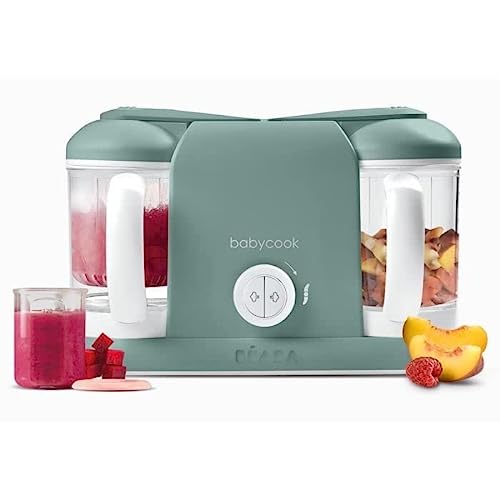BEABA, Babycook Duo, Robot bébé 4 en 1, Cuiseur, Mixeur, Contenance XXL 2200 ml - Eucalyptus