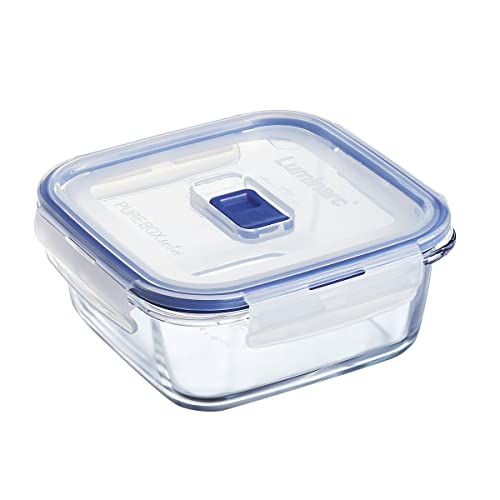 Luminarc Pure Box Active Recipiente Cuadrado Hermético Vidrio 13cm - 76cl Bicolor