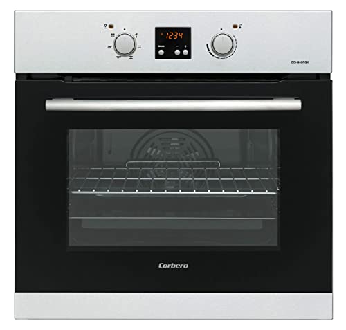 Corberó CCH900PXG Horno Multifunción Pírolitico 60x60x58, Capacidad 68L, Cristal Negro Perfil Inox, Pirólisis, Multifunción, Display, 6 Prog, Guías Extraíbles, 2700W Potencia, E. Energética A