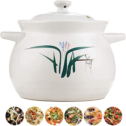 Ollas De Barro Olla De Barro con Tapa Y Asas OpenFire Sano Stef Pot Cerámica Alta Temperatura Resistente (Size : 1650ML)