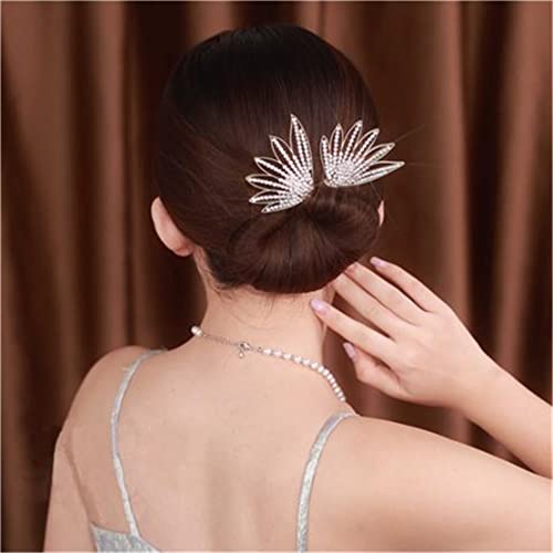 Simple Fast Spiral Hair Braid Braiding Clips, Fashionable Hair Clips For Women, Elegant Flower Lazy Hair Curler, Lazy Hair Bun, Diy Hair Styling Accessories For Women Girls (White diamonds)
