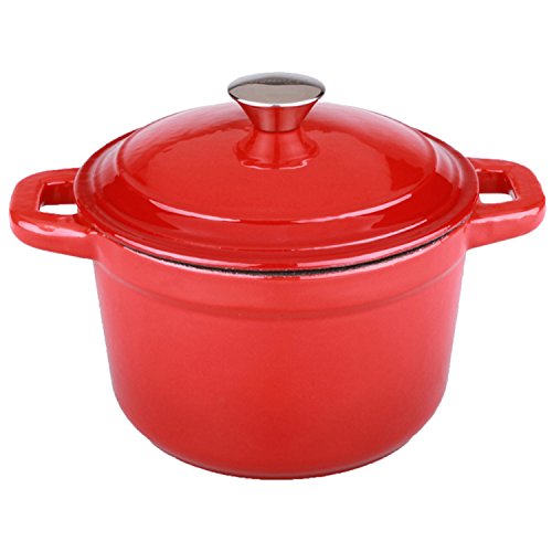 Berghoff Neo Hierro Fundido cazuela con Tapa a Tapa, Rojo, 7-qt.