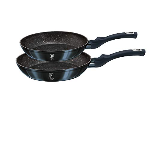 Berlinger Haus Aquamarine Juego 2 Sartenes Inducción 22-26cm, Aluminio Forjado, Antiadherente Ecológico Mármol sin PFOA, Diseño Metallic Line, Apta para Todas Cocinas, Vitrocerámica, Gas (BH-1883F)