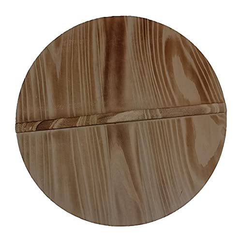 Anwangda Tapa de madera Wok cubierta de madera, redonda, ligera, antiescaldantes, con asa, para wok de hierro fundido y sartén para freír (tamaño: 36 cm)