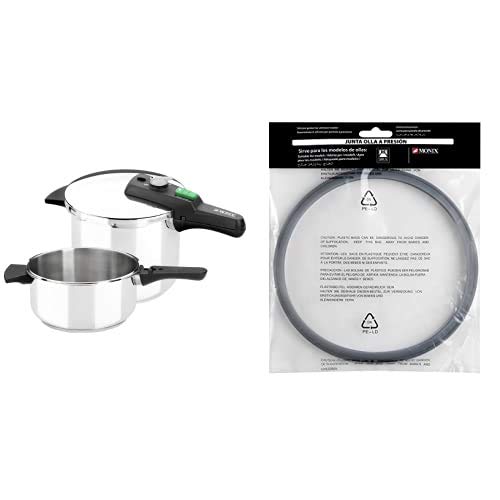 Monix Quick - Set De Dos Ollas A Presión Rápidas De 4 Litros Y 6 Litros + Bra A990932 - Junta Para Olla A Presión, Silicona, Capacidad 4, 6 Y 7 Litros
