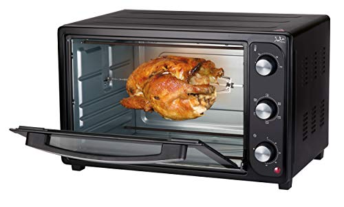 Jata HN945 Horno Eléctrico de Sobremesa, 2000 W, Capacidad 45 litros, Función Grill Rotisserie Convencción, Temporizador, Termostato Regulable, Incluye Parrilla, Medidas Externas 56 x 37 x 35,5 cm