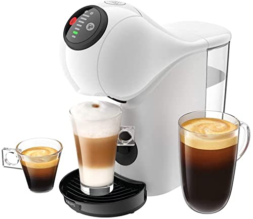 Krups Nescafé Dolce Gusto Genio S KP2401, cafetera de cápsulas para bebidas frías y calientes, presión de la bomba 15 bar, Depósito de agua de 0.8 L, modo Eco, Thermoblock, apagado automático, blanco