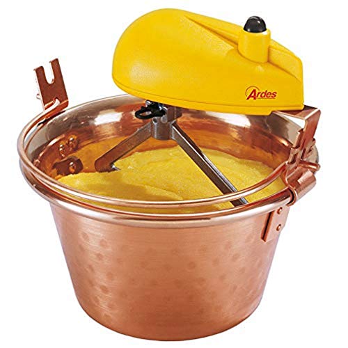ARDES AR24AM60 Olla de cobre de 26cm de diámetro, mezclador de polenta y mermelada, Ardes olla mezcladora con motor eléctrico, acoplamiento de bayoneta de fácil limpieza, mezclador de polenta