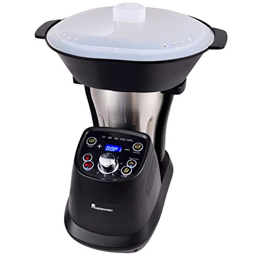 MasterPro Foodies, Robot de Cocina Multifunción, Capacidad 1,75L, Selección Grado a Grado, 6 Velocidades, Programable, Jarra Apta Lavavajillas 1200W 220-240v, Q3570