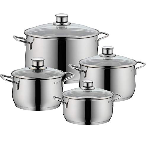 WMF Diadem Plus Batería de Cocina, Acero Inoxidable Pulido, 4 piezas