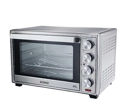 ROMO. Horno Eléctrico Sobremesa Convención y Rustidor 45L. 2000W. Temperatura hasta 230ºC, Temporizador con Apagado 60Min. Acero