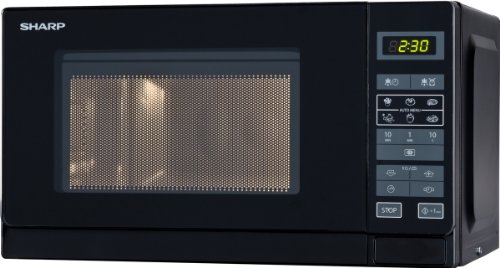 Sharp R242BKW Microondas 20L, Control Táctil, 800W, Black, 800 W, 20 litros