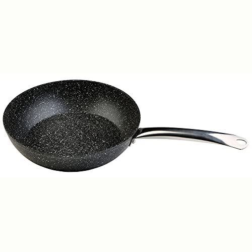 WECOOK! Granite Sartén Honda Aluminio Forjado 26cm, Inducción Completa, Antiadherente Ecológico Piedra sin PFOA, Mango Acero Profesional, Apta Todas las Cocinas, Vitrocerámica, Gas, Horno