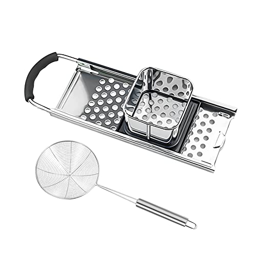 IWILCS Spaetzle Maker, Rallador para Hacer Spaetzle, Utensilio para Pasta Alemana y la cuchara, Acero Inoxidable, para Pelar, Rallar y Cortar Pasta Casera, Para ollas de Hasta 30 cm de Diámetro