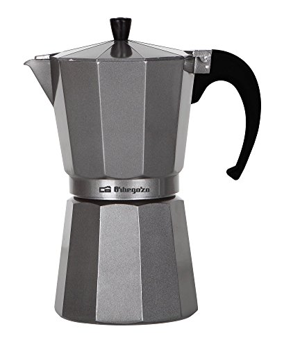 Orbegozo KFS 920 - Cafetera italiana de aluminio, 9 tazas de capacidad, mango ergonómico, válvula de seguridad, filtro desmontable