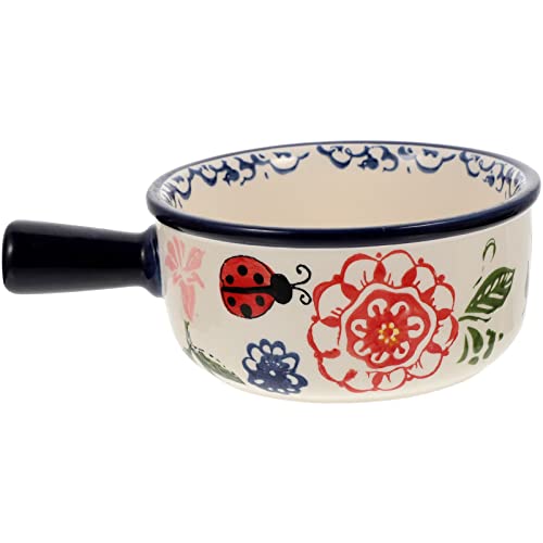 CALLARON Cuenco De Cerámica Para Hornear Con Sartén Para Asar Lasaña Tazón De Sopa De Cebolla Francesa Mini De Cazuela Moldes Redondos De Flores De Navidad Utensilios Para