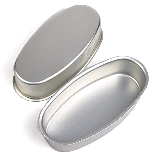 Juego de 2 sartenes para hornear, antiadherente Pro Pan Pan Pan de 20,32 cm Forma Oval Cake Pan Antiadherente de Aluminio Queso Pastel Pan Utensilios para hornear para el Hogar, Cocina, Panadería