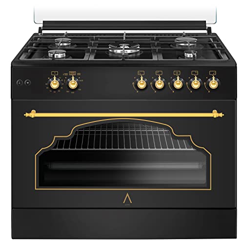 ALPHA Cocina de Gas VULCANO GOLD-90 Rustica. Encendido automático y temporizador en horno. **Alta Gama**